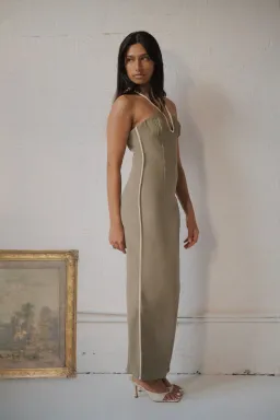 Paris Georgia Nassia Halter Dress Green Size S/ AU 8 for rent on The Volte - image 2