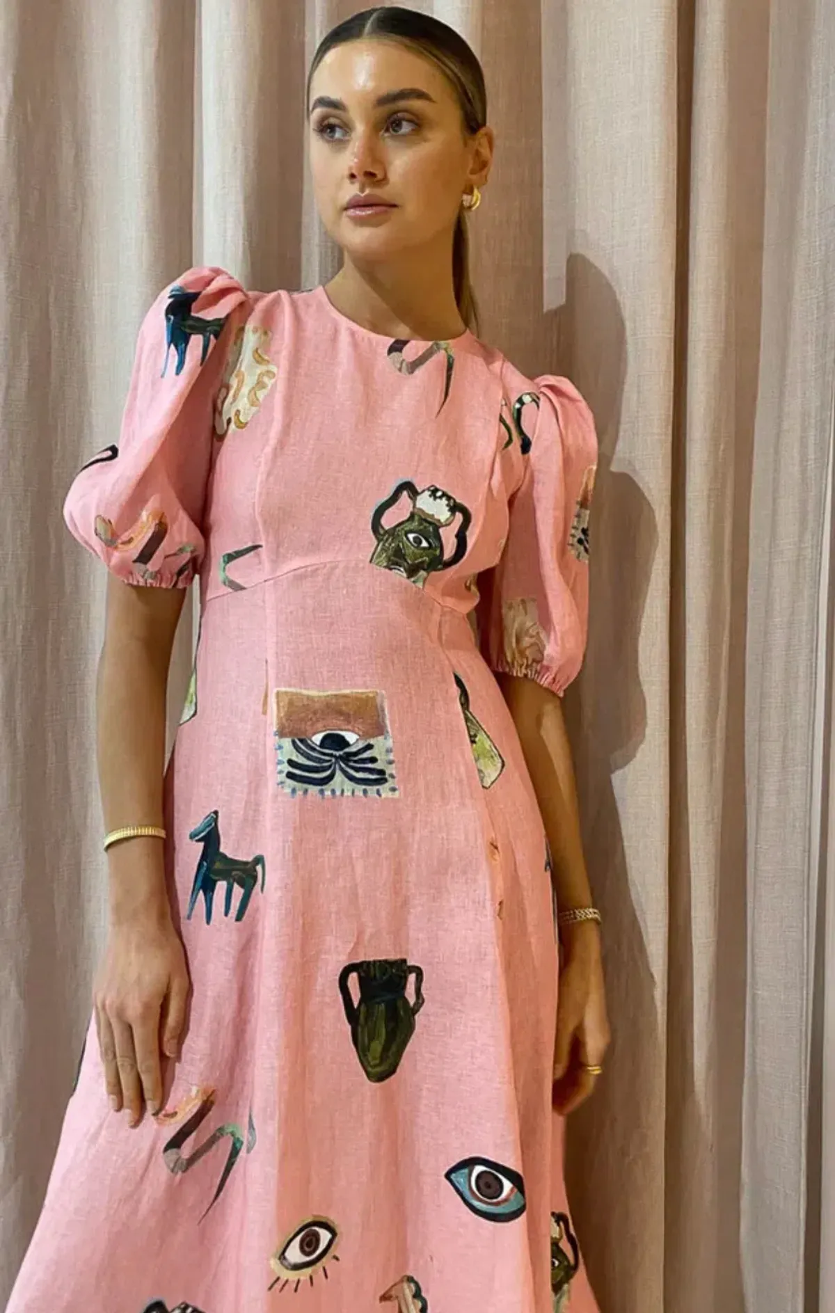 Alemais Cleo Midi Dress Pink Size 8 - Image 2