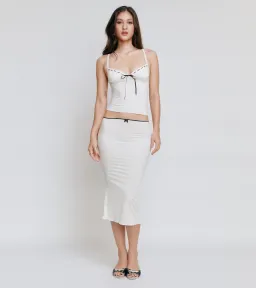 Cherie Freja Top and Midi Skirt Set Polka Dot Print Size 6 for rent on The Volte - image 1