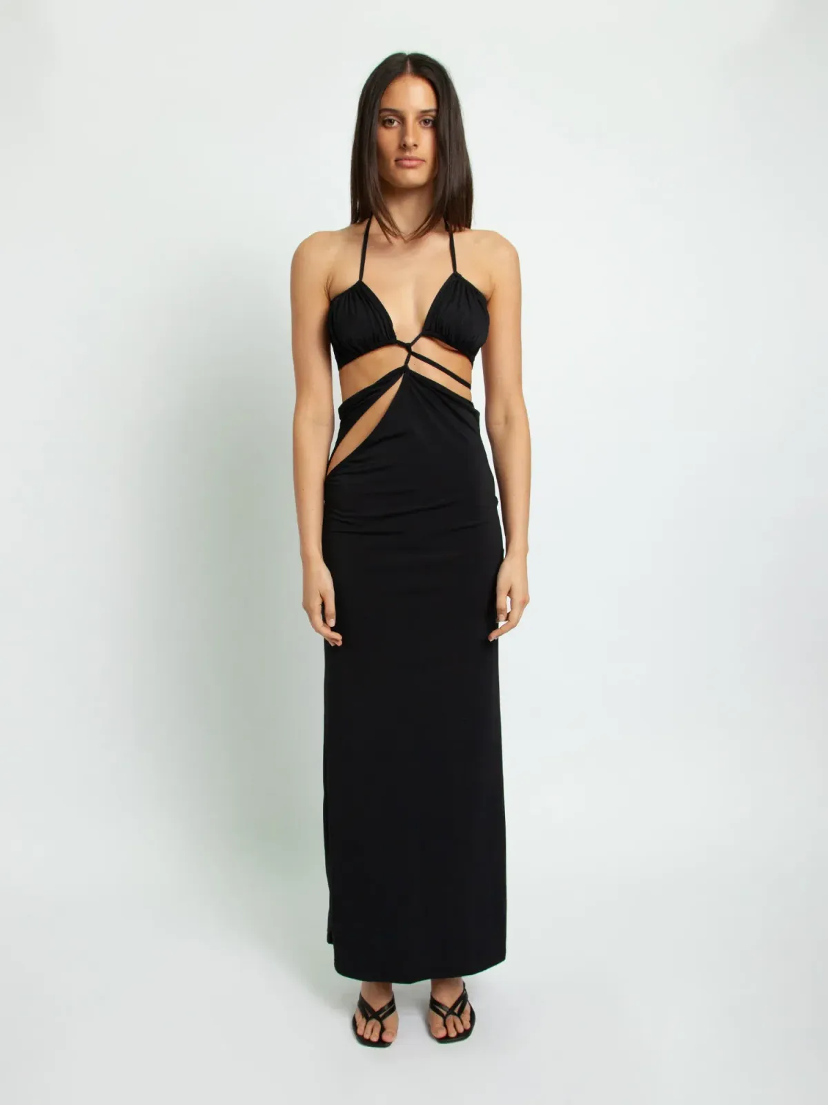 Christopher Esber Displace Lycra Dress in Black Size 8 - Image 1