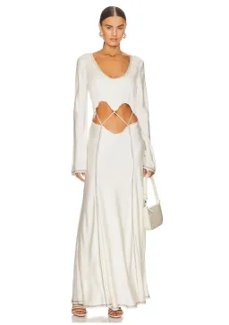 Bec & Bridge Naomi Long Sleeve Maxi Dress Ecru Size 8 for rent on The Volte - image 2