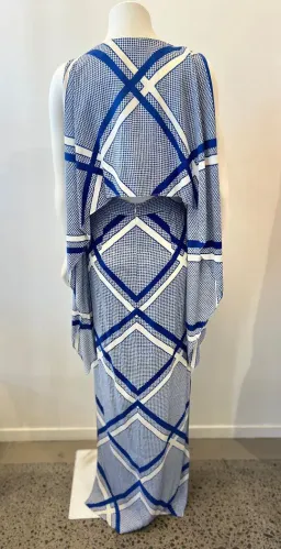 Sass & Bide The Flight Geometric Maxi Dress Blue/White Size AU 12 for rent on The Volte - image 8