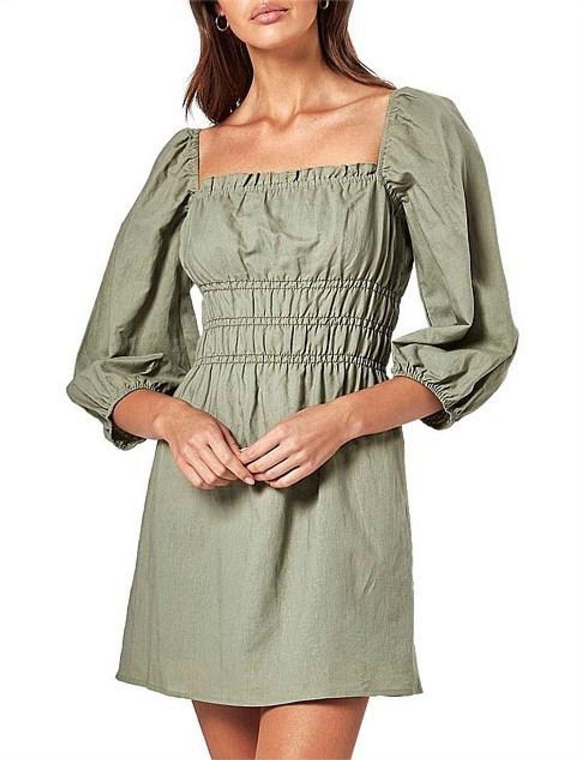 Charlie Holiday Boheme Mini Dress Khaki Size 10 - Image 4