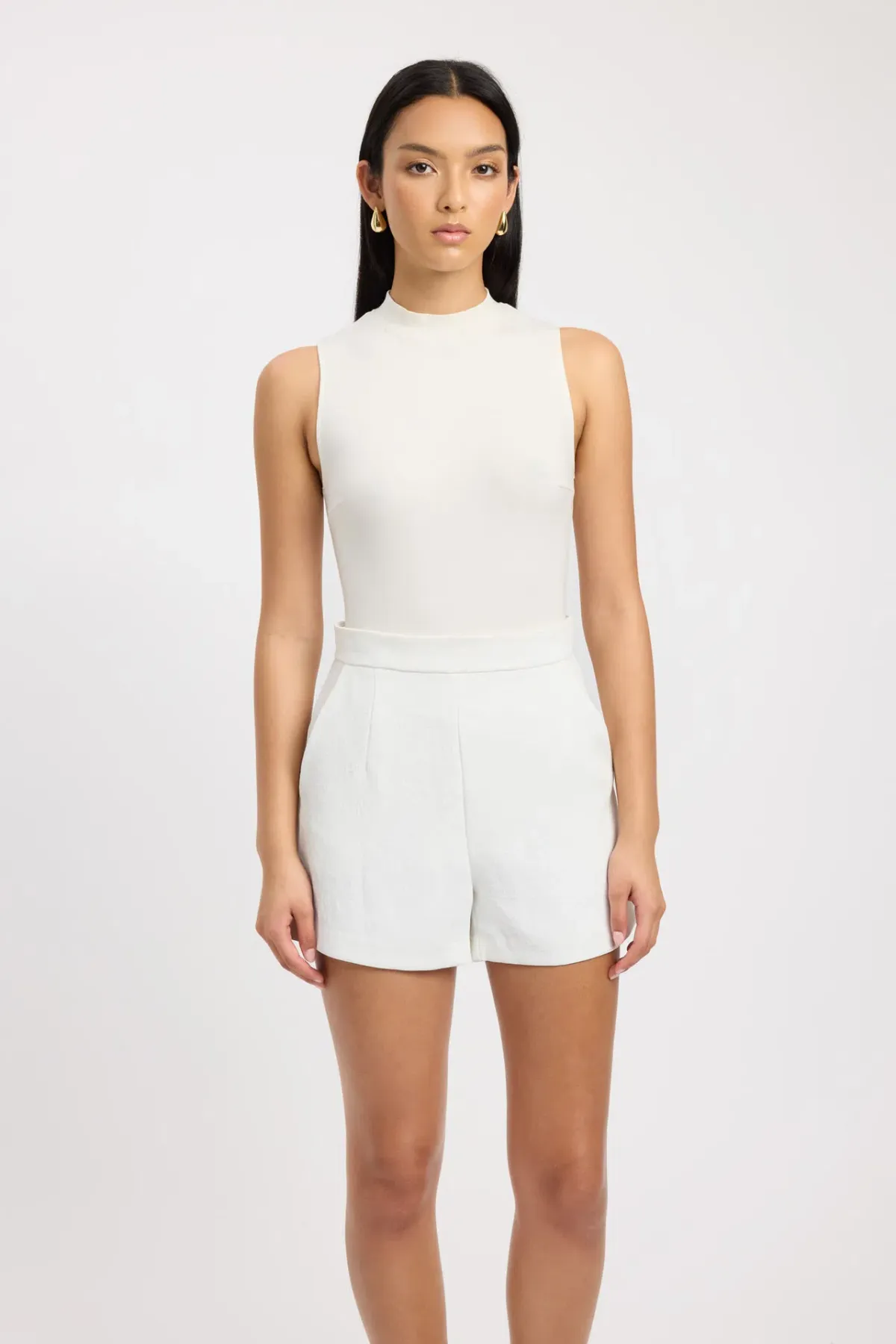 Kookaï Oyster Vest Top and Wafer Shorts Set Natural White Size 36 / AU 8 - Image 2