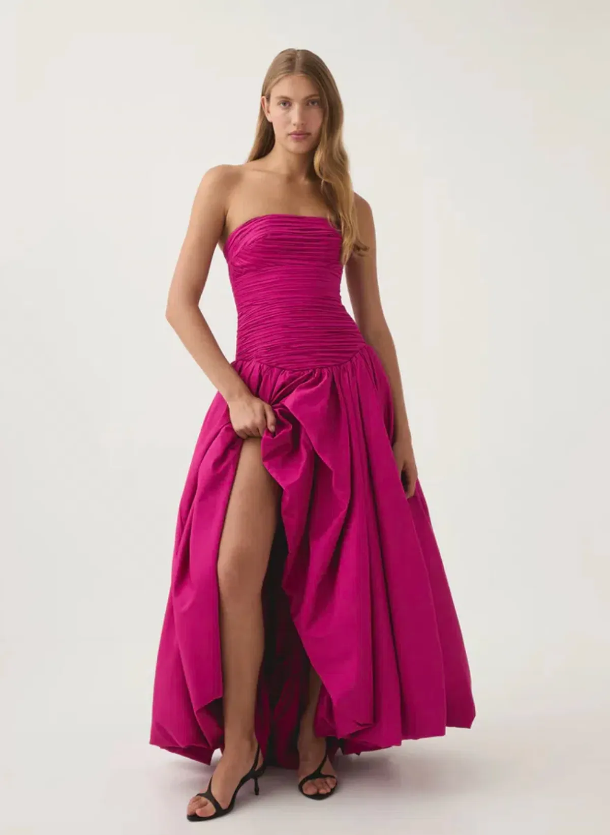 Aje Violette Bubble Hem Maxi Dress Deep Magenta Size 10 - Image 4
