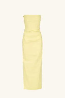 Shona Joy Lani Strapless Draped Maxi Dress Lemon Size 10 for rent on The Volte - image 3