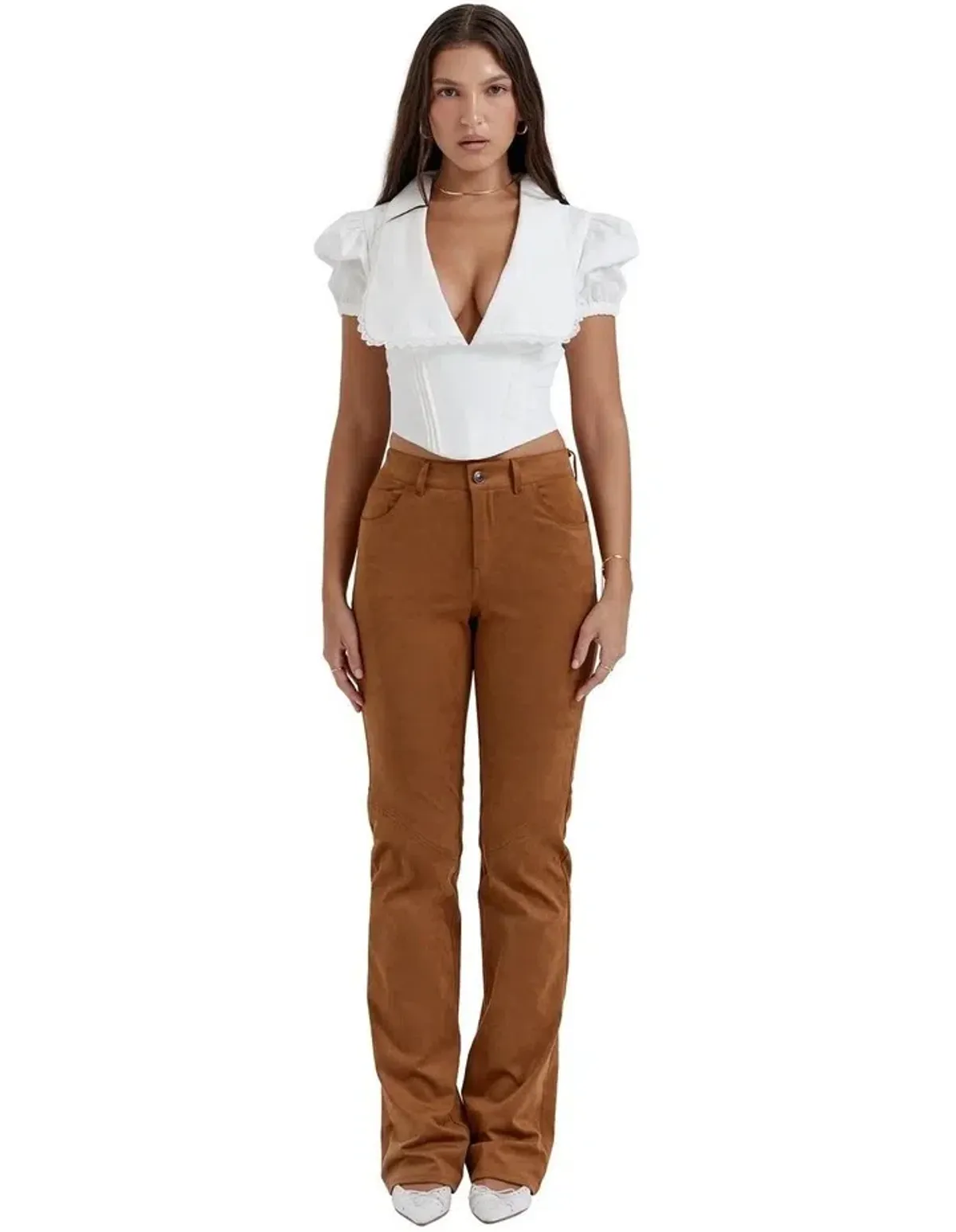 House of CB Augusta Pin Tuck Top White Size S / AU 8 - Image 4