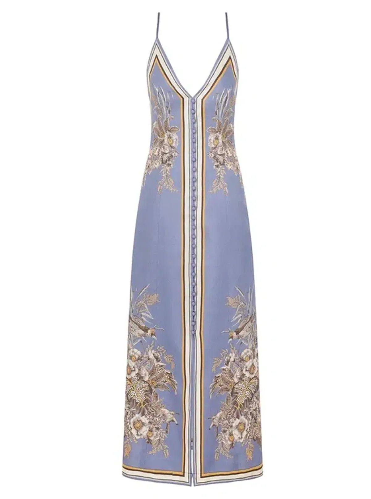 Zimmermann The Ottie Slip Dress in Blue Floral Size 1 / AU 10 - Image 3