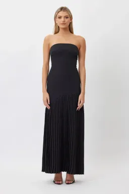 Bianca & Bridgett Mara Pleated Gown Black Size 8  for rent on The Volte - image 1