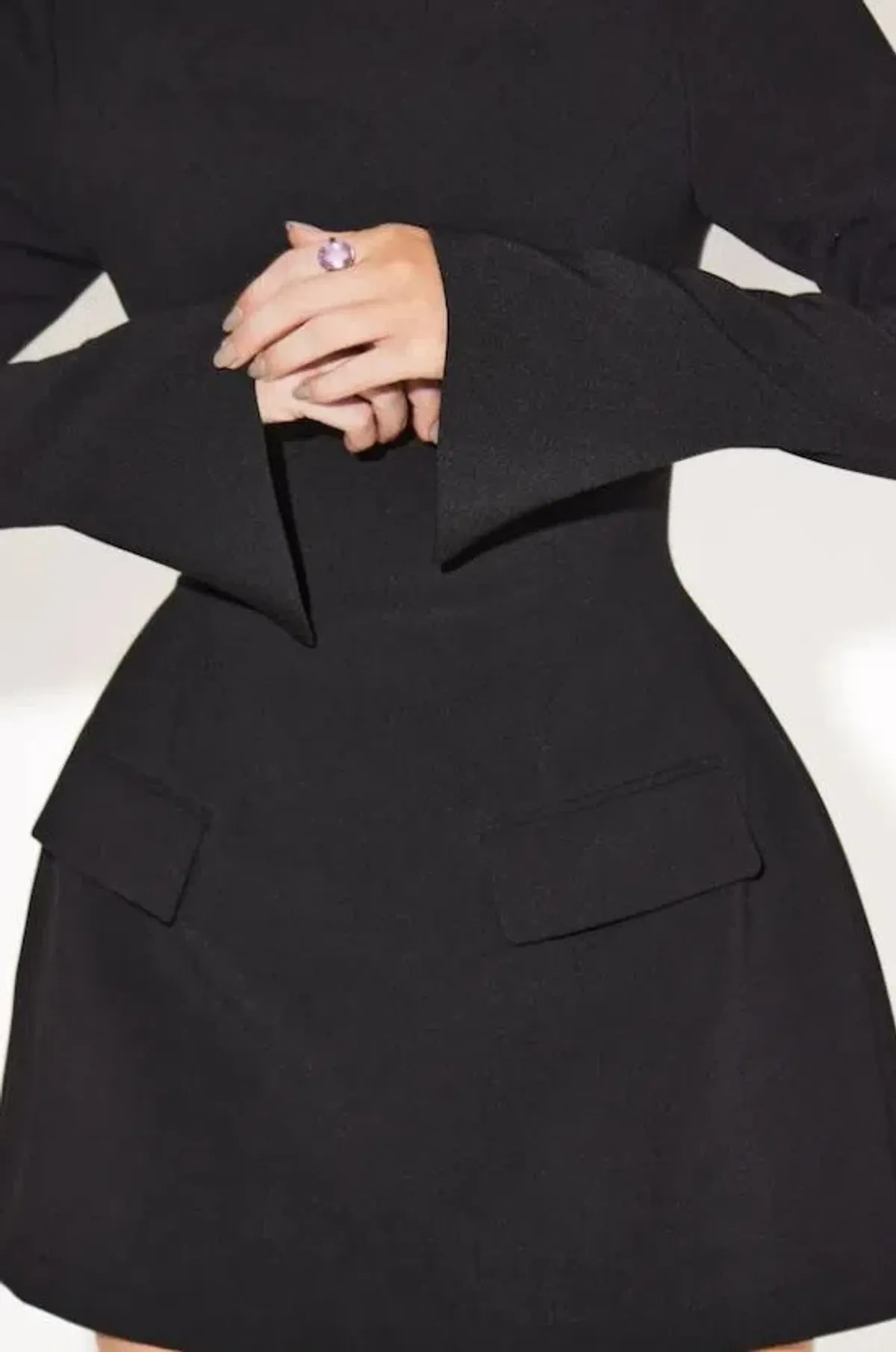 Odd Muse Ultimate Split Sleeve Mini Dress Black Size M (AU 10) - Image 3