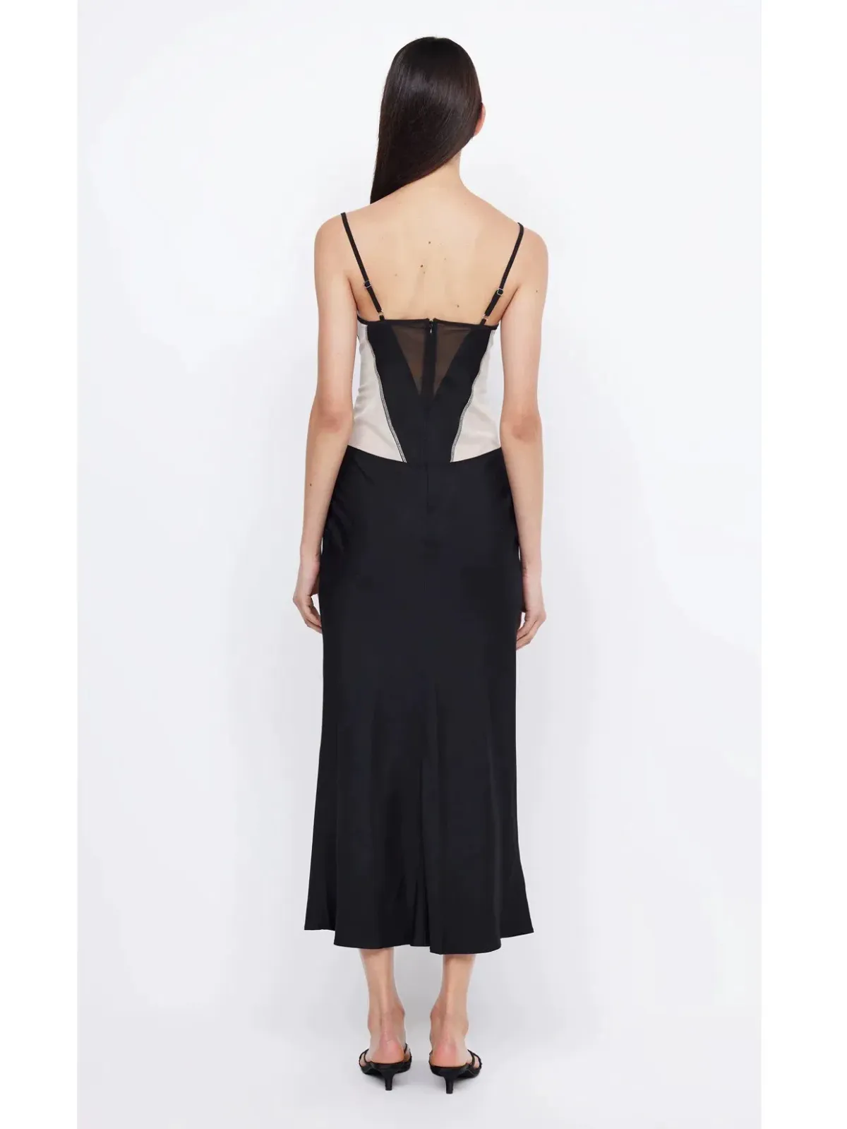 Bec & Bridge Dex Corset Spaghetti Strap Patchwork Dress Black Size 6 - Image 3