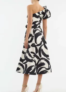 Rebecca Vallance Pompidou One Shoulder Midi Dress Print Size 10  for rent on The Volte - image 3