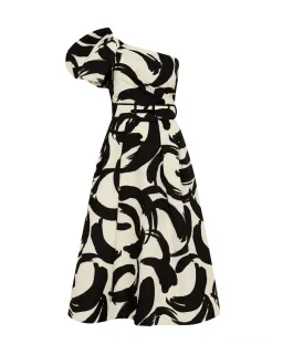 Rebecca Vallance Pompidou One Shoulder Midi Dress Print Size 10  for rent on The Volte - image 5