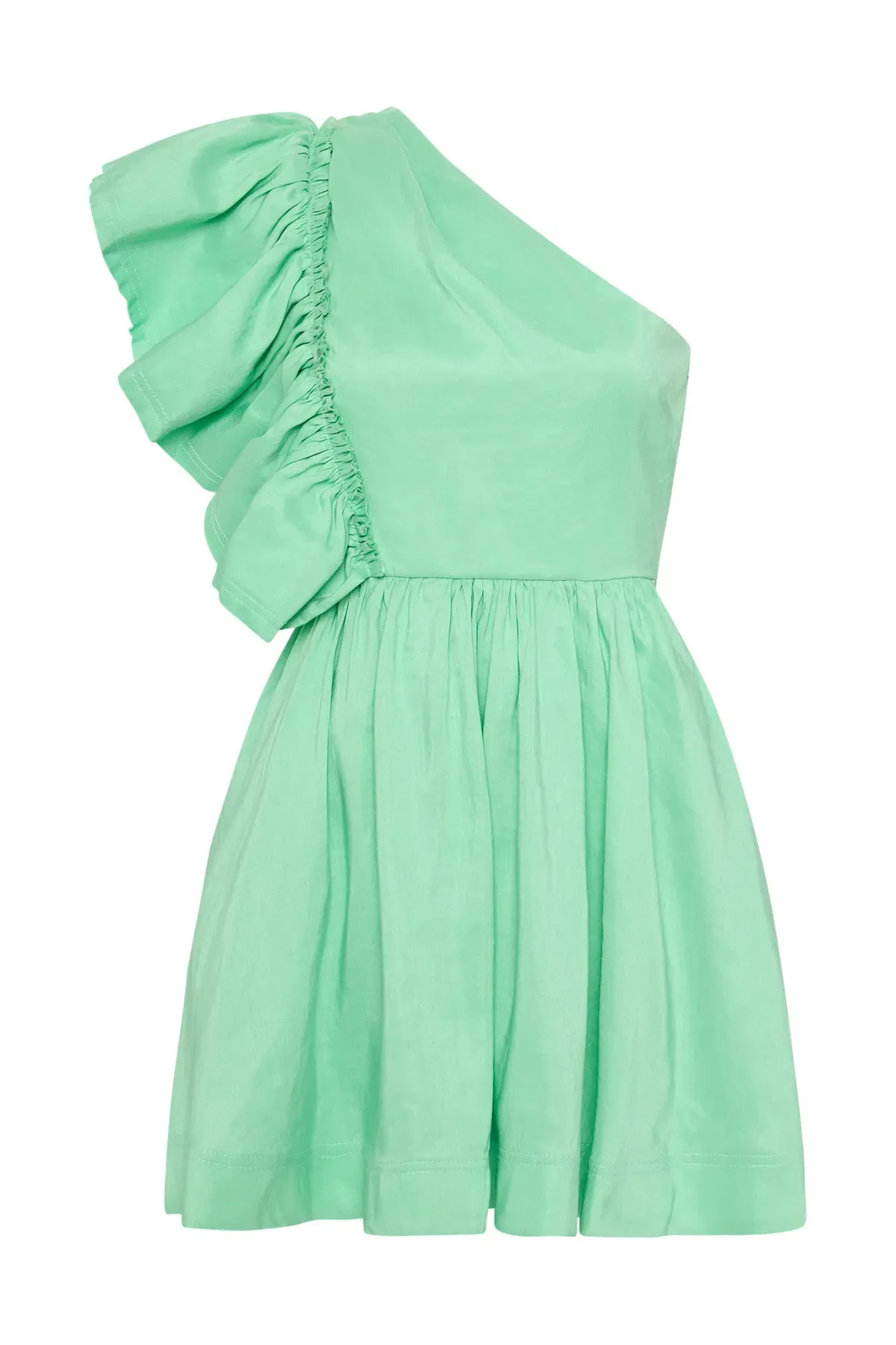 Aje Bonjour Asymmetric Mini Dress Marine Green Size 8 - Image 3