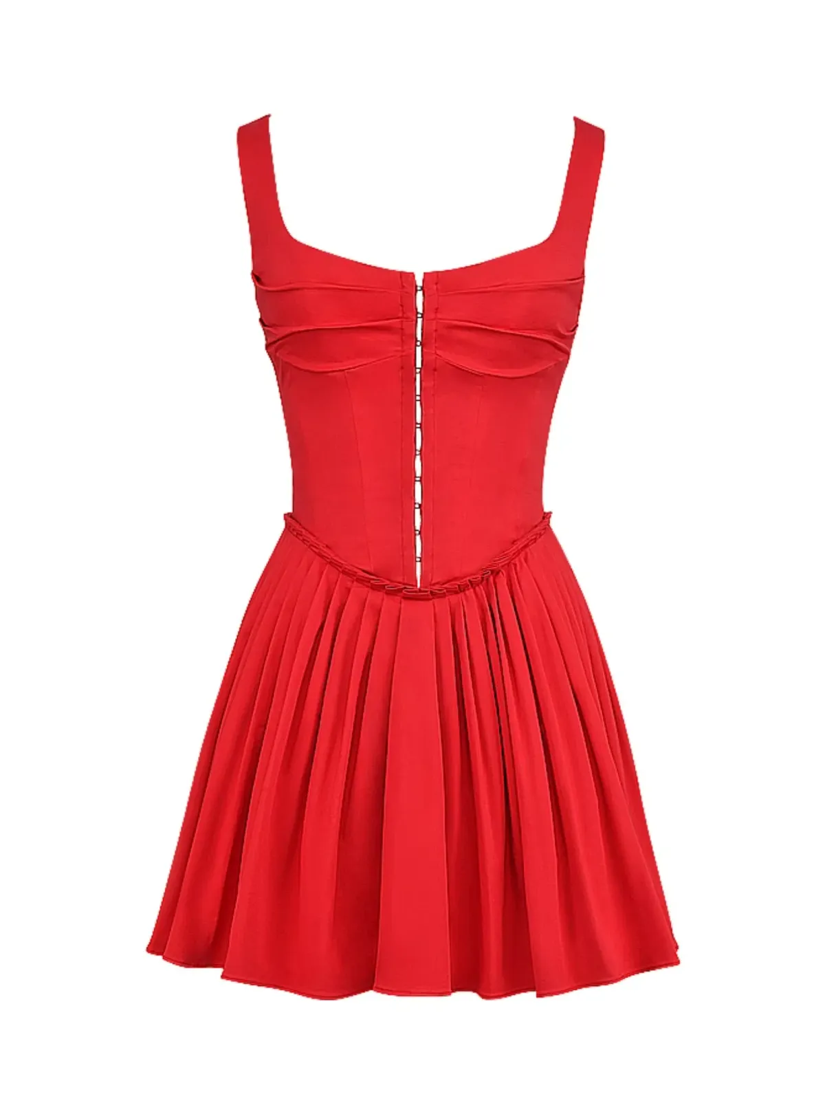 House of CB Scarlet Pleated Mini Dress Scarlet Size AU 8 - Image 5