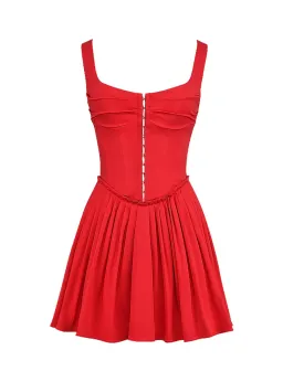 House of CB Scarlet Pleated Mini Dress Scarlet Size AU 8 for rent on The Volte - image 5