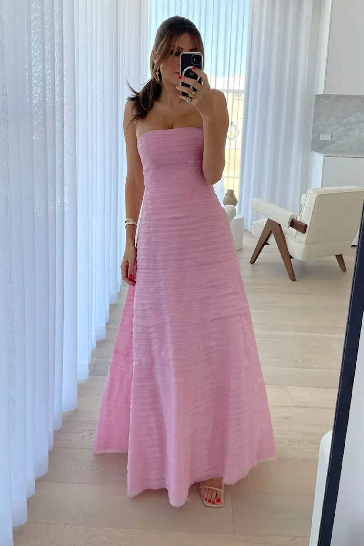 Aje Soundscape Maxi Dress Chalk Pink Size 8 - Image 5