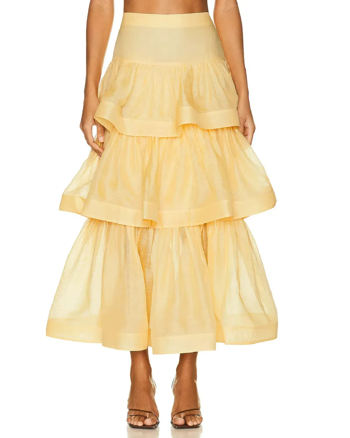 Zimmerman Coaster Bralette and Tiered Skirt Yellow Size 0P / AU 6 - Image 3