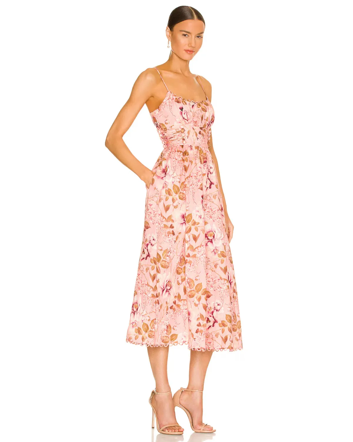 Zimmermann Rosa Laced Picnic Dress Pink Floral Size 2 / AU 12 - Image 2