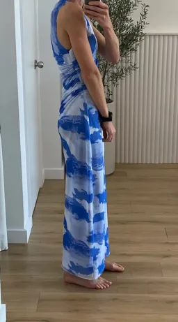 Scanlan Theodore Italian Cloud Print Dress Blue Size AU 8 for rent on The Volte - image 4