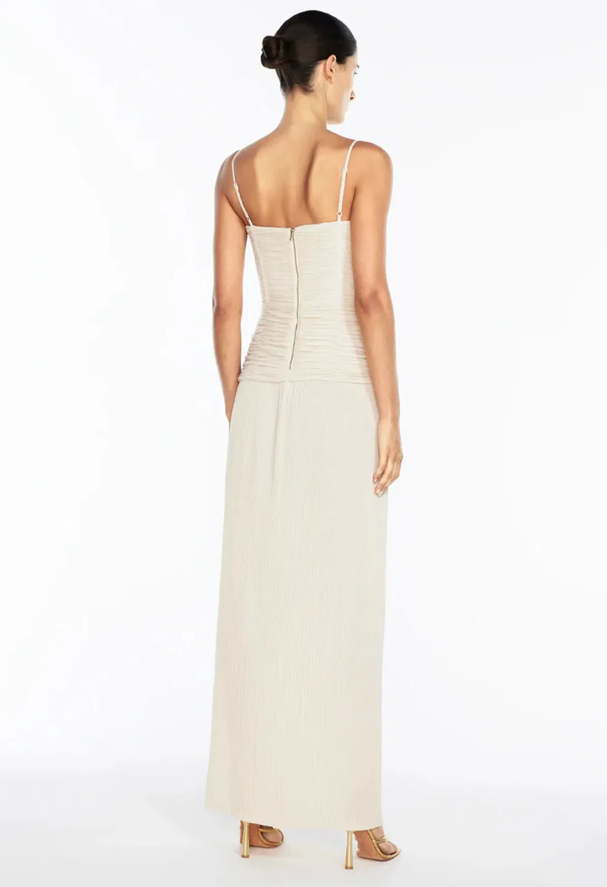 Manning Cartell Double Time Pleat Maxi Dress Nougat Size 6 - Image 3