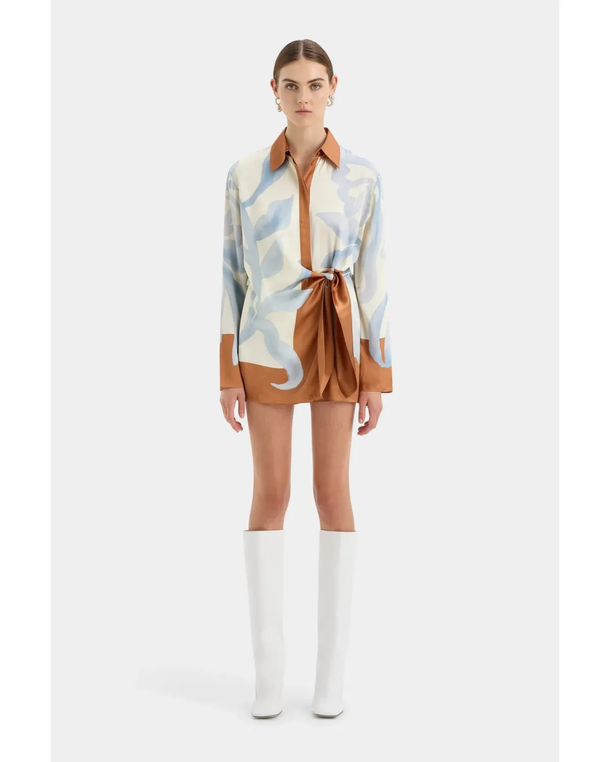 Sir the Label Sorrento Shirt Dress Sciarpa Print Size AU 8 - Image 1