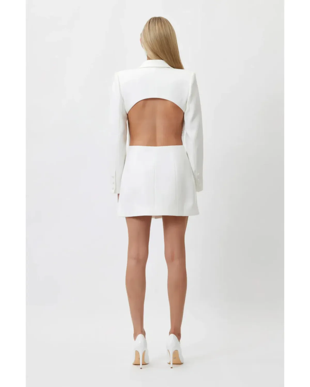 Bianca & Bridgett Megan Blazer Dress White Size AU 10 - Image 3