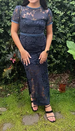 Manning Cartell Between Two Worlds Midi Lace Dress Navy Blue Size 8 for rent on The Volte - image 3