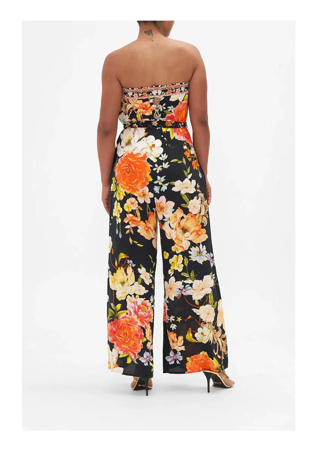 Camilla Secret History Tie Waist Strapless Jumpsuit Floral Size S/ AU 10 - Image 5