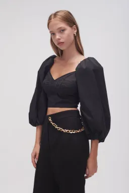Aje Hester Corsetted Top Black Size 10 for rent on The Volte - image 4