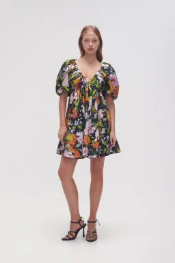 Aje Gabrielle Plunge Mini Dress in Midnight Floral Print Size 8 for rent on The Volte - image 2