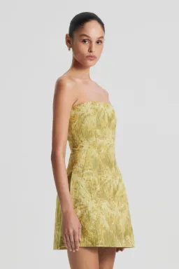 Scanlan Theodore Tinsel Linen Mini Dress Lime Size 8 for rent on The Volte - image 2