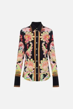 Camilla Sundowners In Sicily Fitted Jersey Shirt & Flare Pant Set Multi Floral Size S / AU 10 for rent on The Volte - image 5