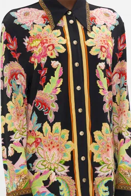 Camilla Sundowners In Sicily Fitted Jersey Shirt & Flare Pant Set Multi Floral Size S / AU 10 for rent on The Volte - image 2