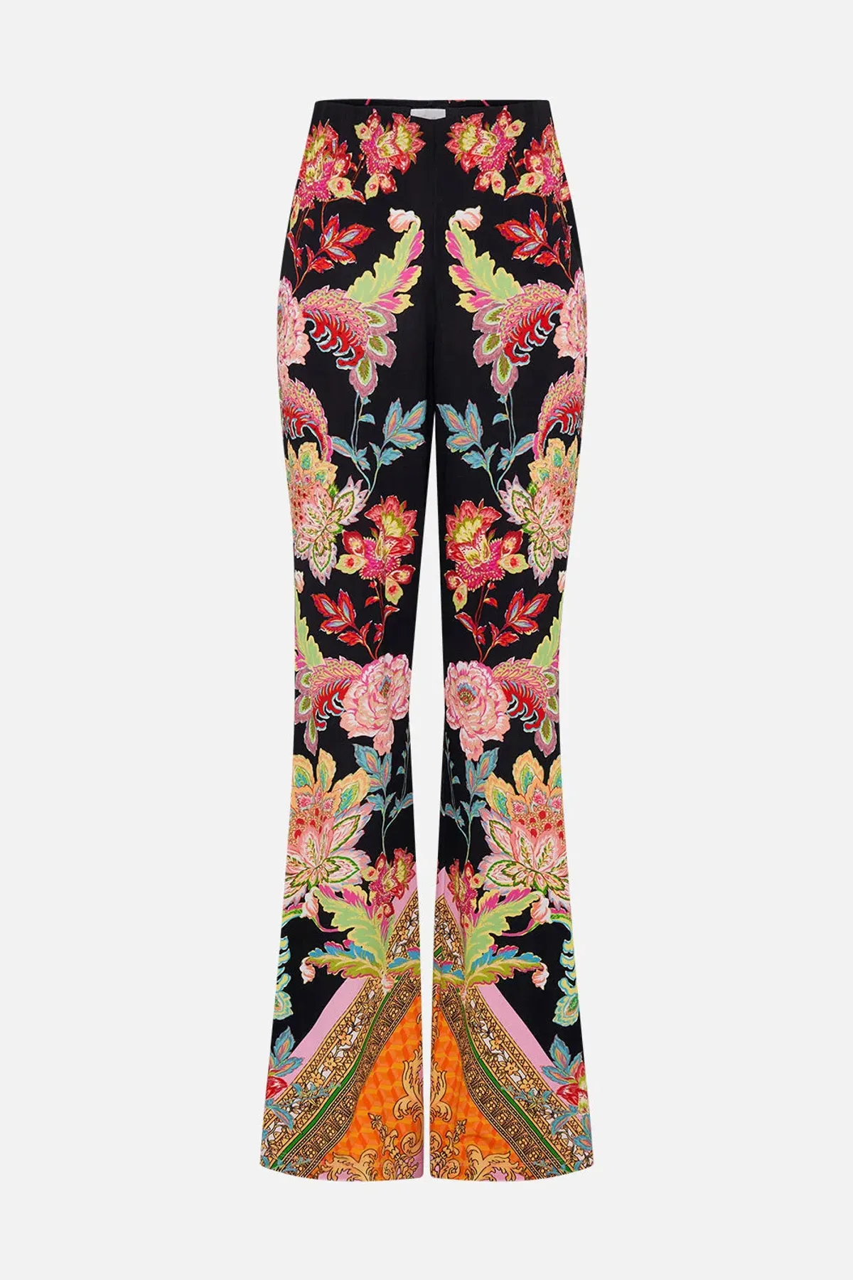 Camilla Sundowners In Sicily Fitted Jersey Shirt & Flare Pant Set Multi Floral Size M / AU 12 - Image 6