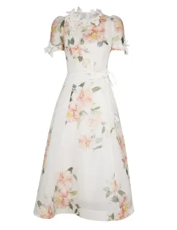 Zimmermann Natura Liftoff Flower Midi Dress Ivory Camellia Size 0 / AU 8 for rent on The Volte - image 5