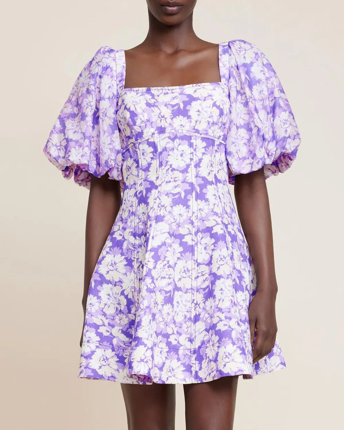 Acler Anther Mini Dress Purple Floral Size 8 - Image 3