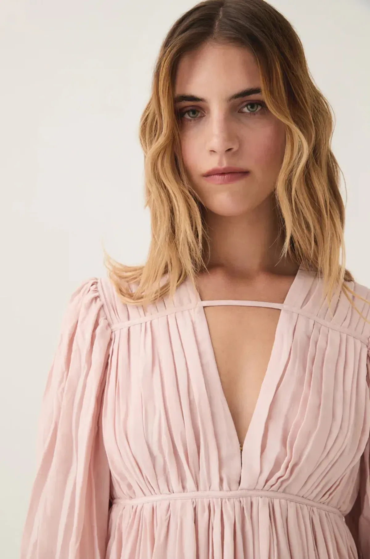 Aje Catalyst Pleated Midi Dress Blush Pink Size AU 14 - Image 2
