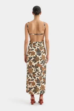 Sir the Label Primrose Ruched Midi Dress Ivory Tapestry Floral Size 0P / AU 6 petite for rent on The Volte - image 2