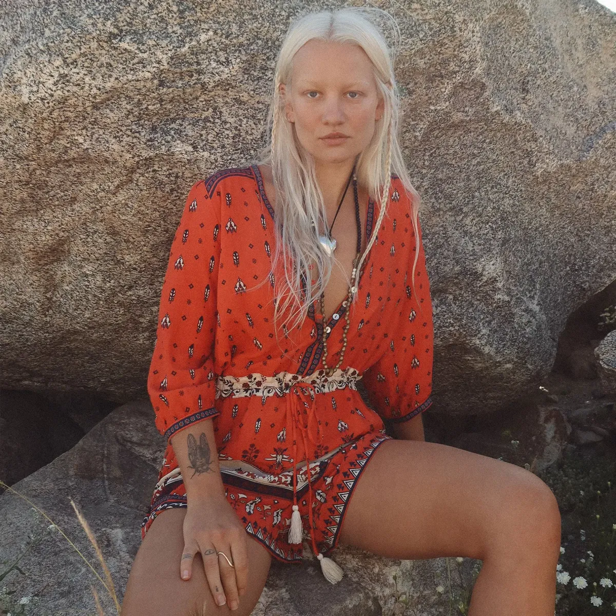 Spell Desert Wanderer Playsuit Sunset Red Size M / AU 10 - Image 2