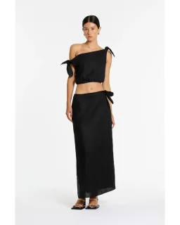 Sir The Label Bettina Tie Crop Size AU 12 and Midi Skirt Size AU 10 Set Black for rent on The Volte - image 1