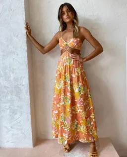 Issy Citrus Maxi Dress in Aloha Print Size 6 for rent on The Volte - image 1