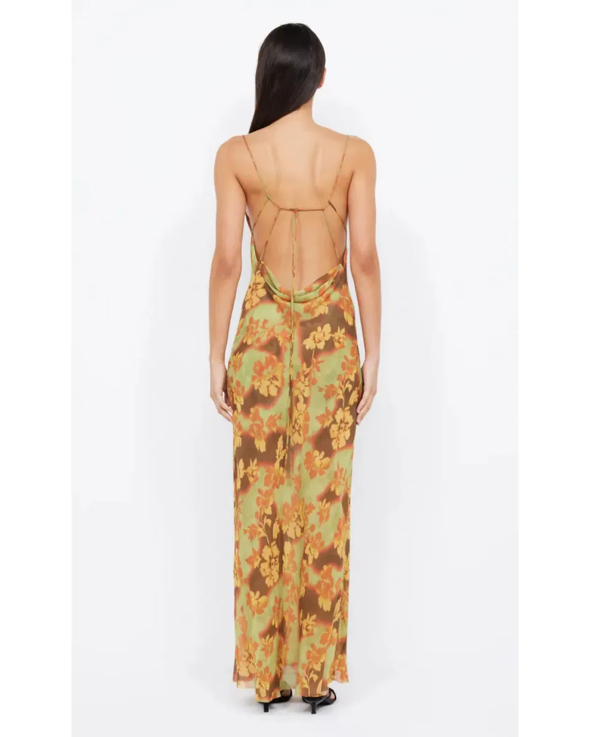 Bec & Bridge Drew Split Maxi Dress Hibiscus Patchwork AU 8 - Image 2