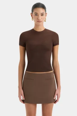 Sir the Label Bromley Tailored Blazer, Mini Skirt and Bodice Set Chocolate Size AU 10  for rent on The Volte - image 5
