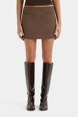 Sir the Label Bromley Tailored Blazer, Mini Skirt and Bodice Set Chocolate Size AU 10  for rent on The Volte - image 6