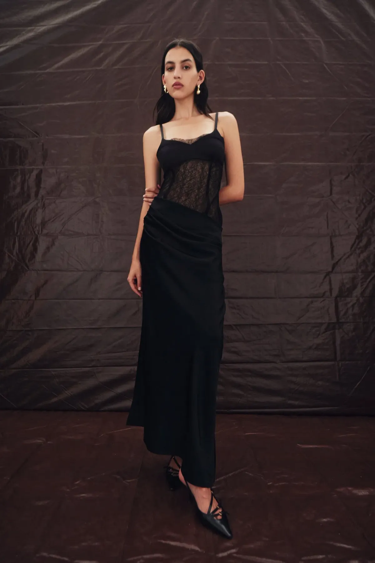 Sir the Label The Dunya Draped Gown in Black Size AU 8 - Image 1