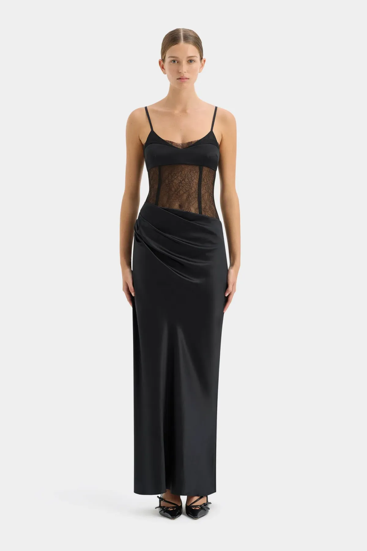 Sir the Label The Dunya Draped Gown in Black Size AU 8 - Image 5