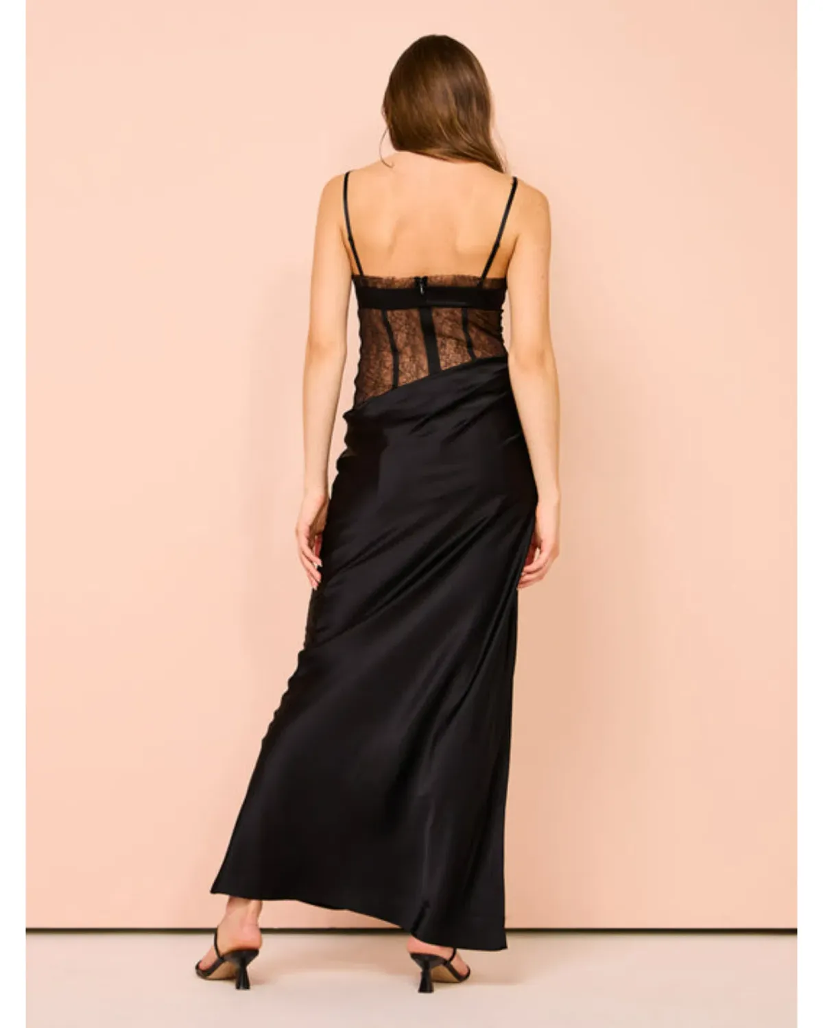 Sir the Label Dunya Draped Gown In Black Size 1 / AU 8 - Image 3