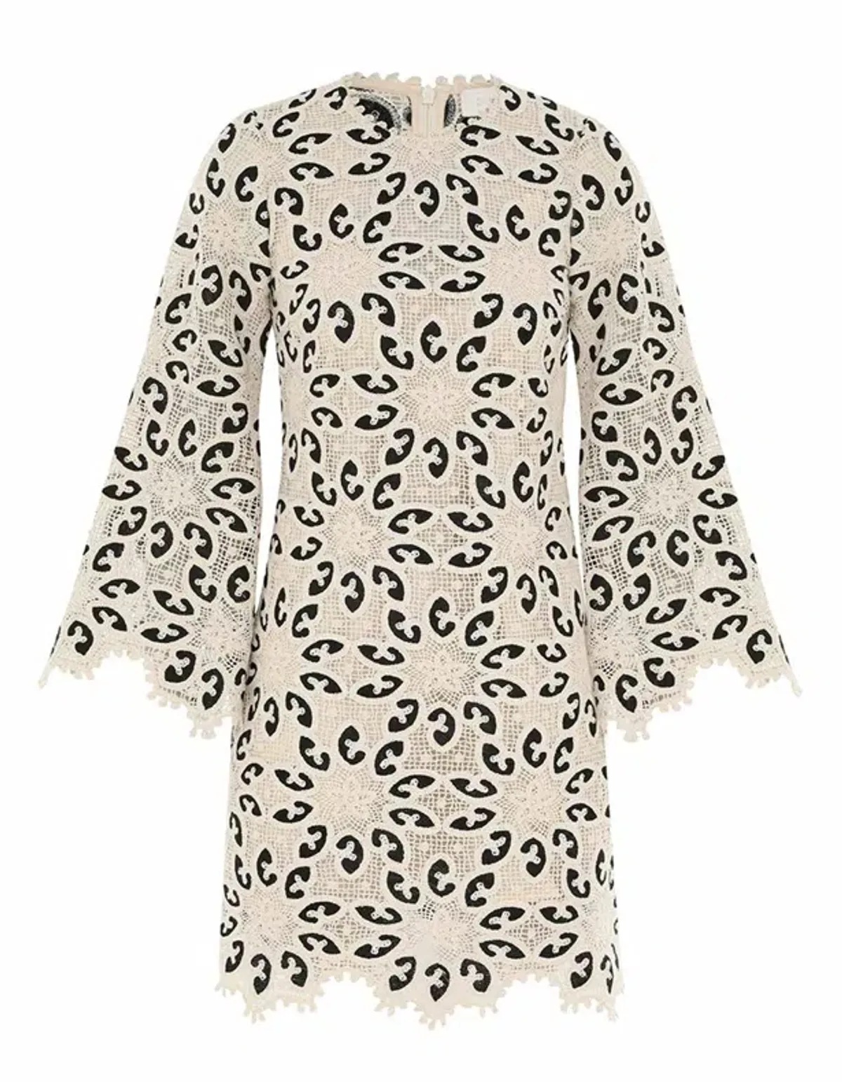 Zimmermann Ottie Lace Mini Dress in Cream/Black Size 0 / AU 8 - Image 4