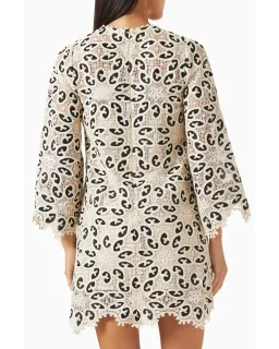 Zimmermann Ottie Lace Mini Dress in Cream/Black Size 0 / AU 8 for rent on The Volte - image 3